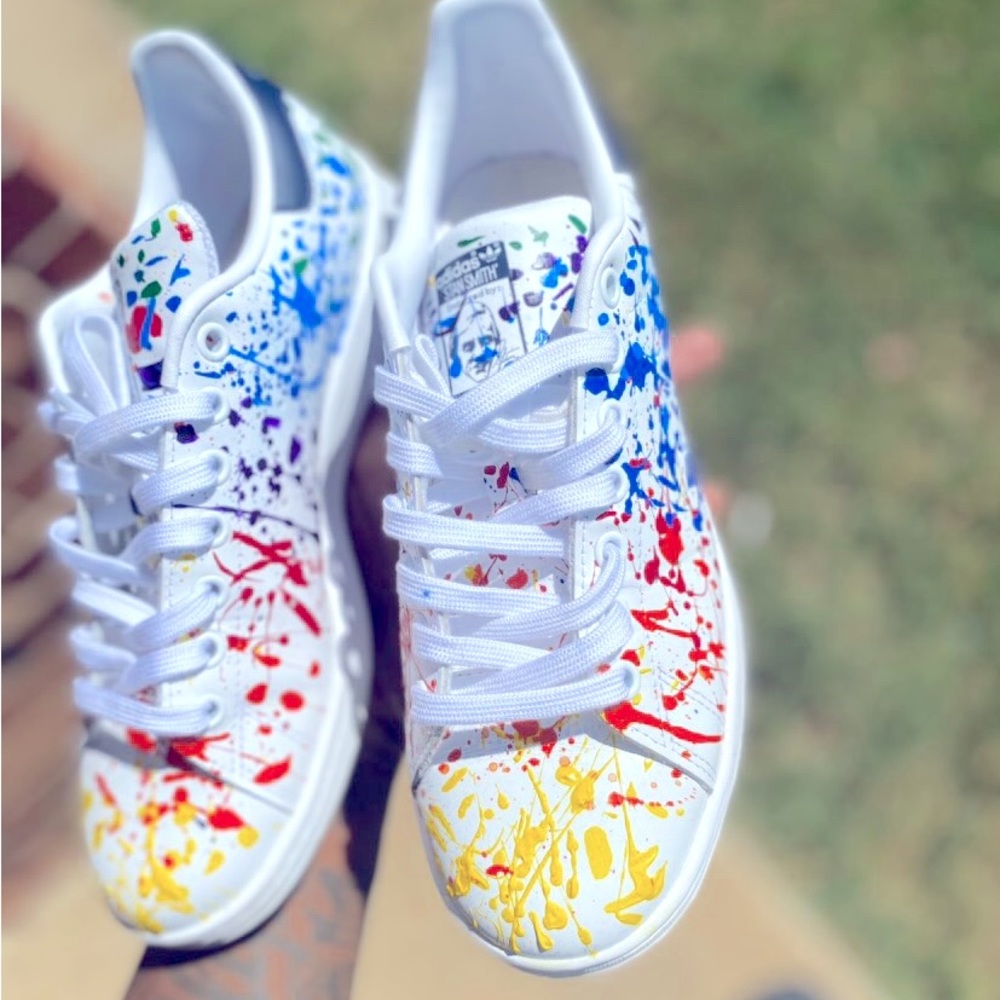 Customized Stan Smith Adidas. Size 7 men’s Size 9 women.